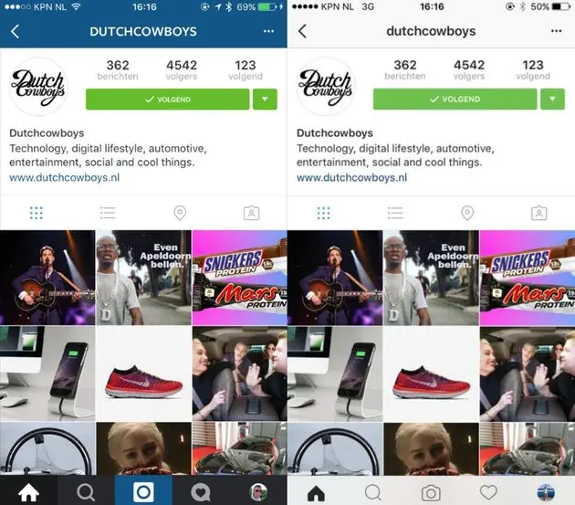 instagram layout nieuw