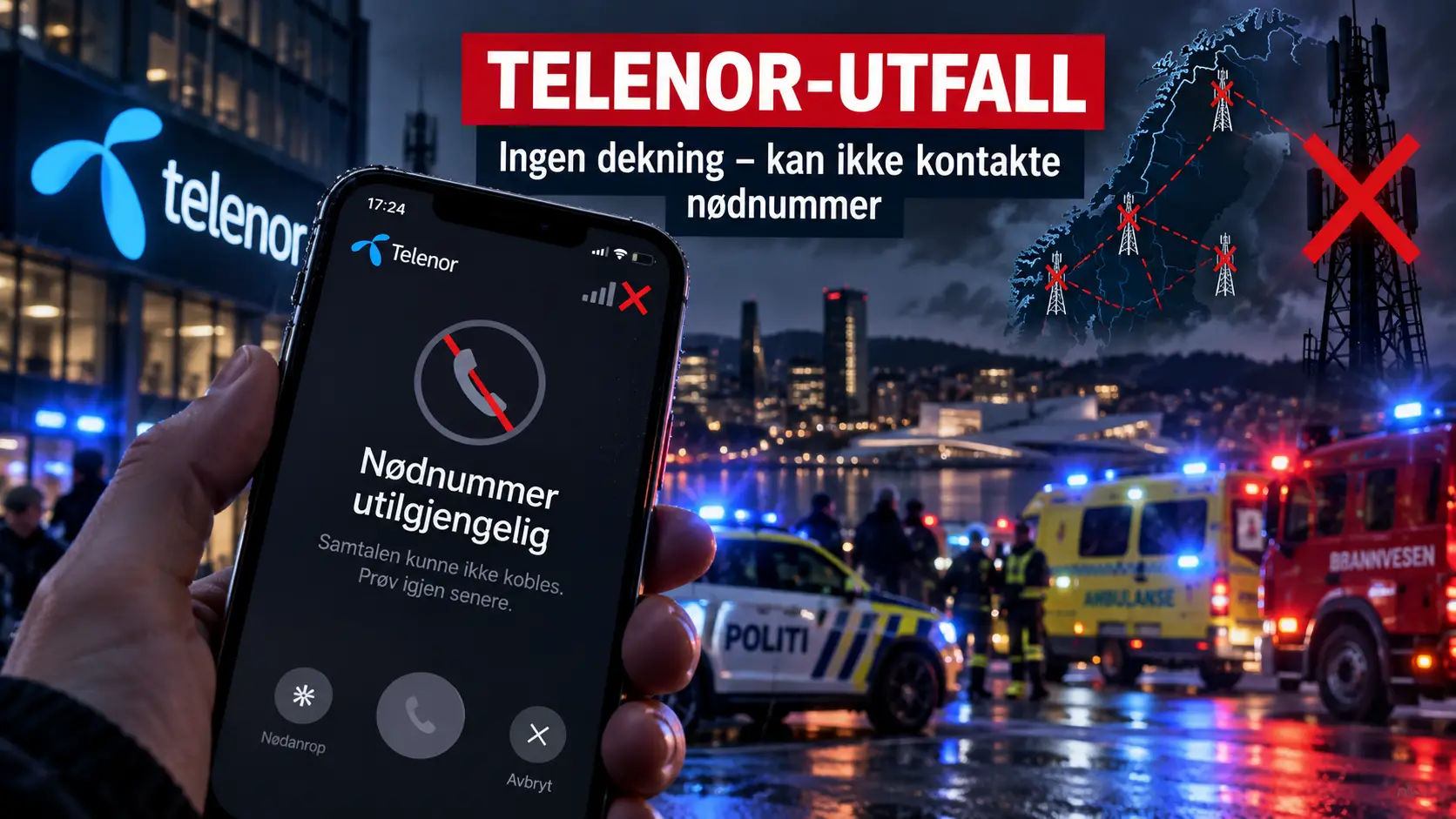 Telenor-utfall i Oslo-natten