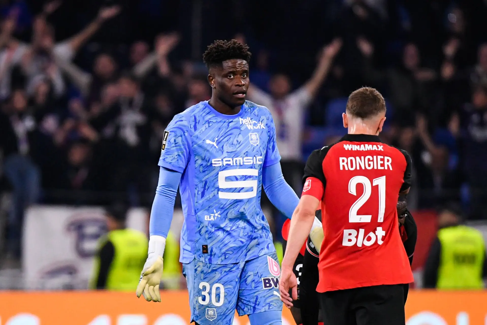 Brice Samba privé du choc OM-Rennes (officiel)