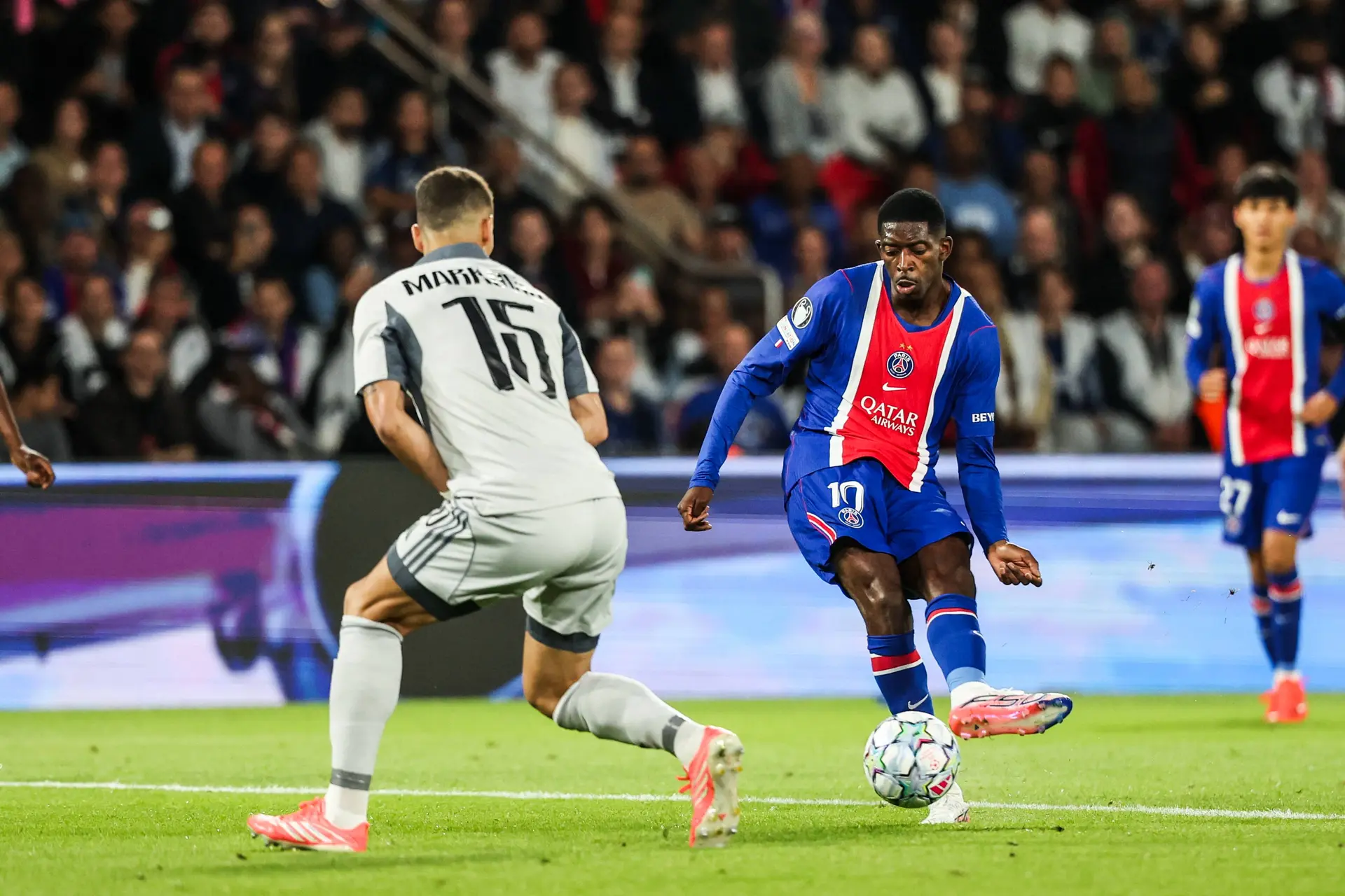 PSG : Dembélé ouvre le score après une frappe superbe de Nuno Mendes (vidéo)