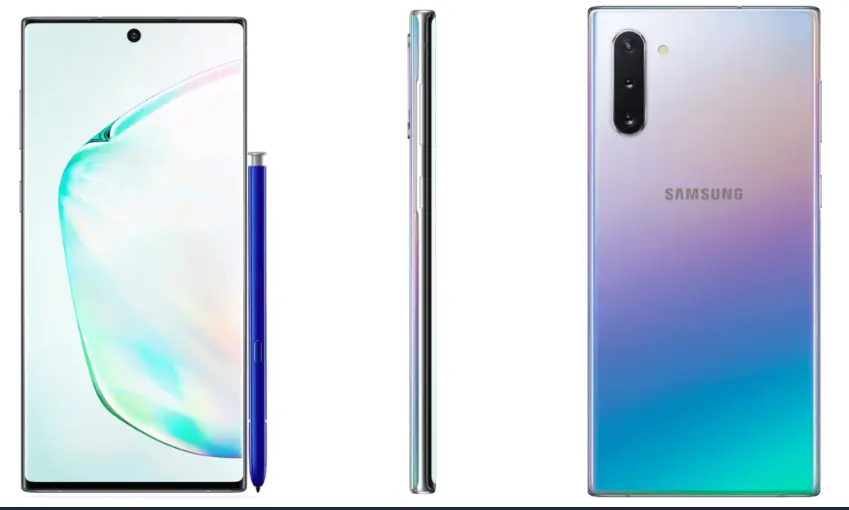galaxy note 10 white leak