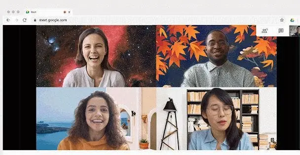google meet change background