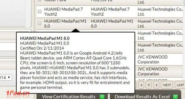 huawei mediapad m1