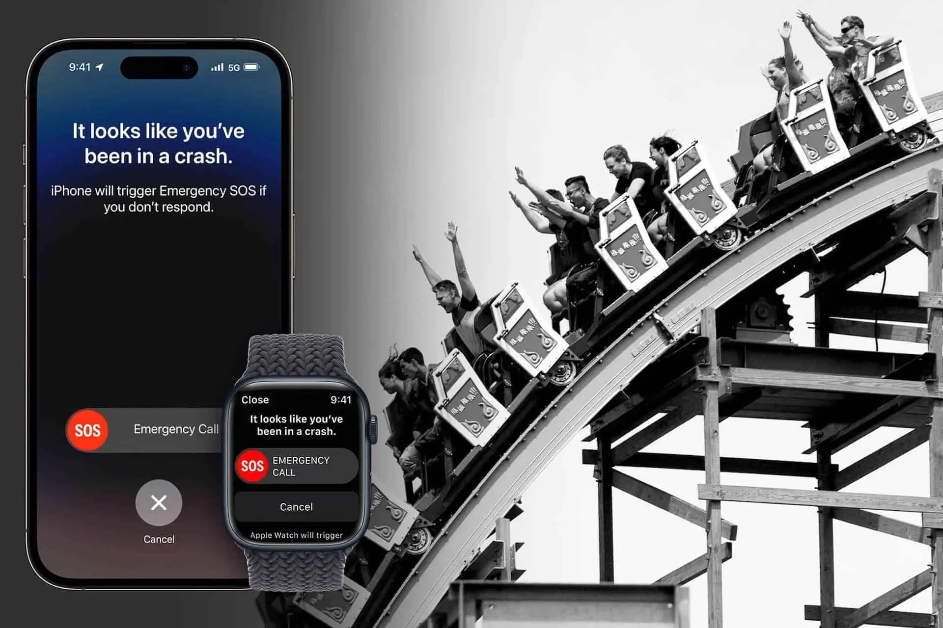iphone 14 on roller coaster