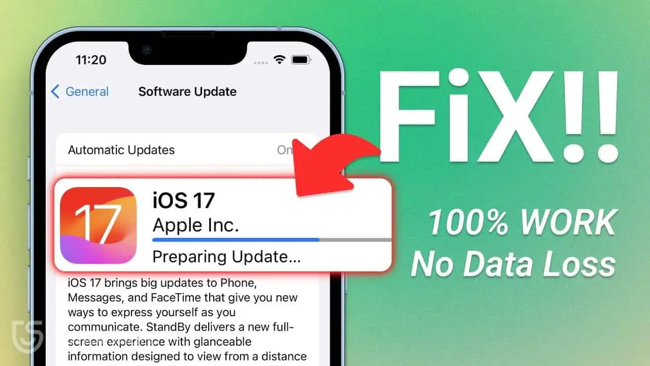 iphone stuck in preparing update