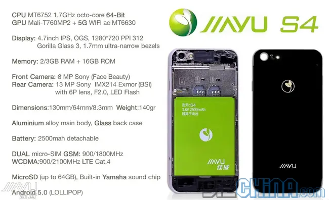 jiayu s4 specifications