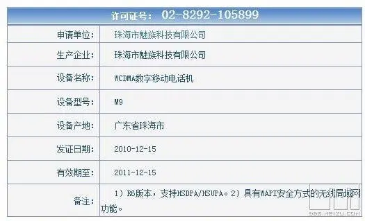 meizu m9 network permit