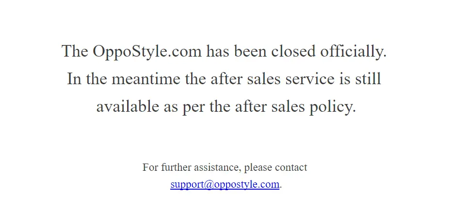 oppostyle oppo store chiude