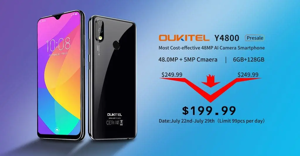 oukitel y4800 sale at 19999