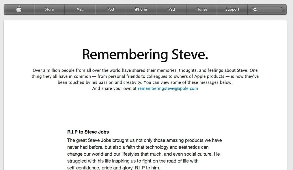 remembering steve apple page