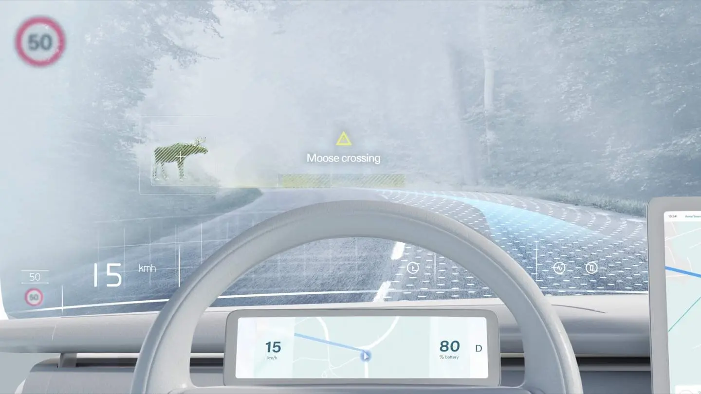 volvo full windshield ar display concept