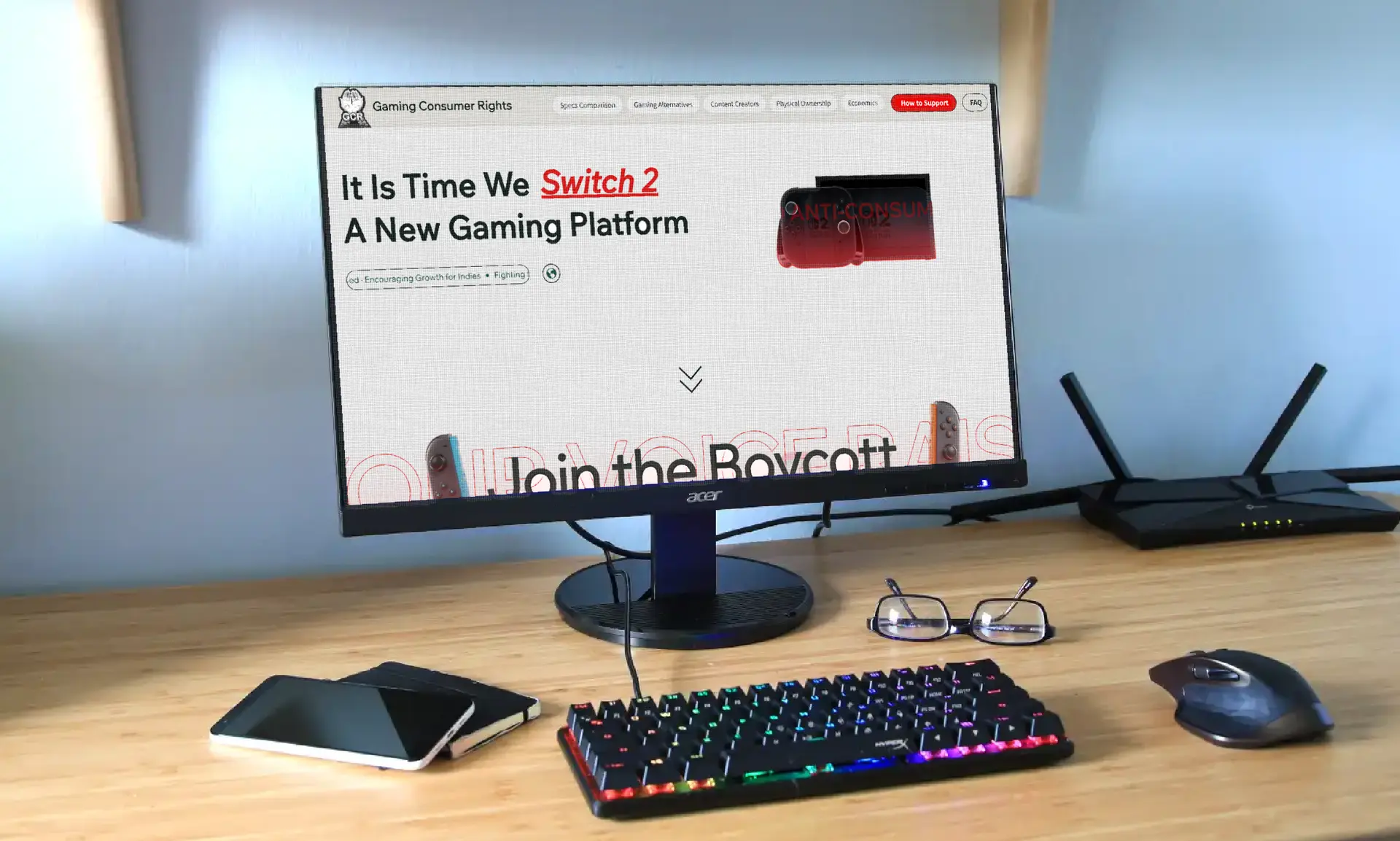 Website on Desktop