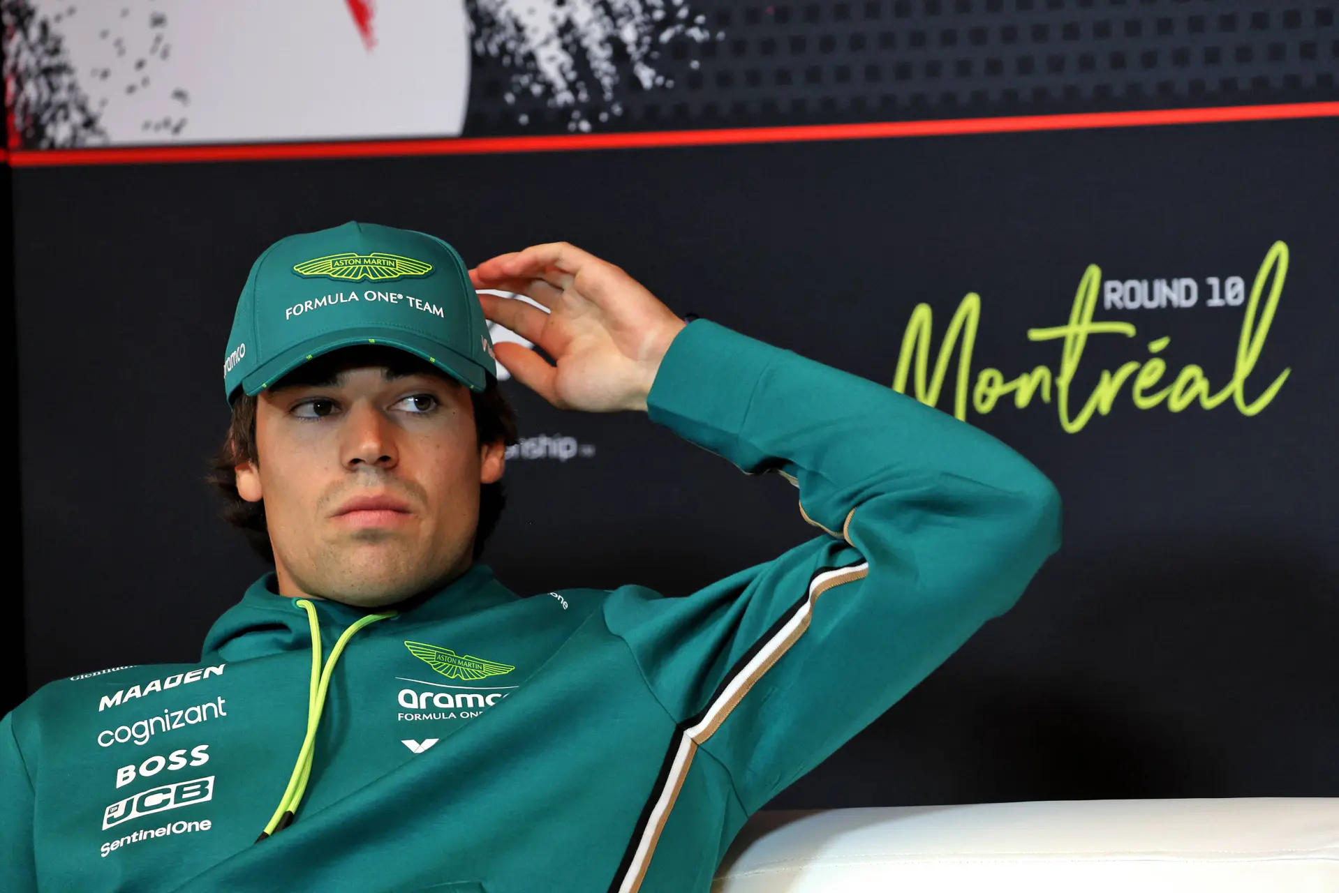 Lance Stroll in de persconferentie