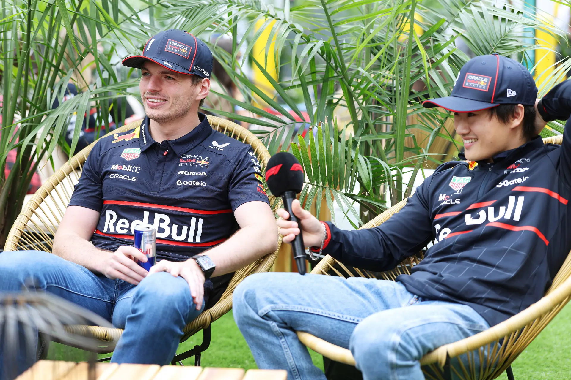 Yuki Tsunoda and Max Verstappen
