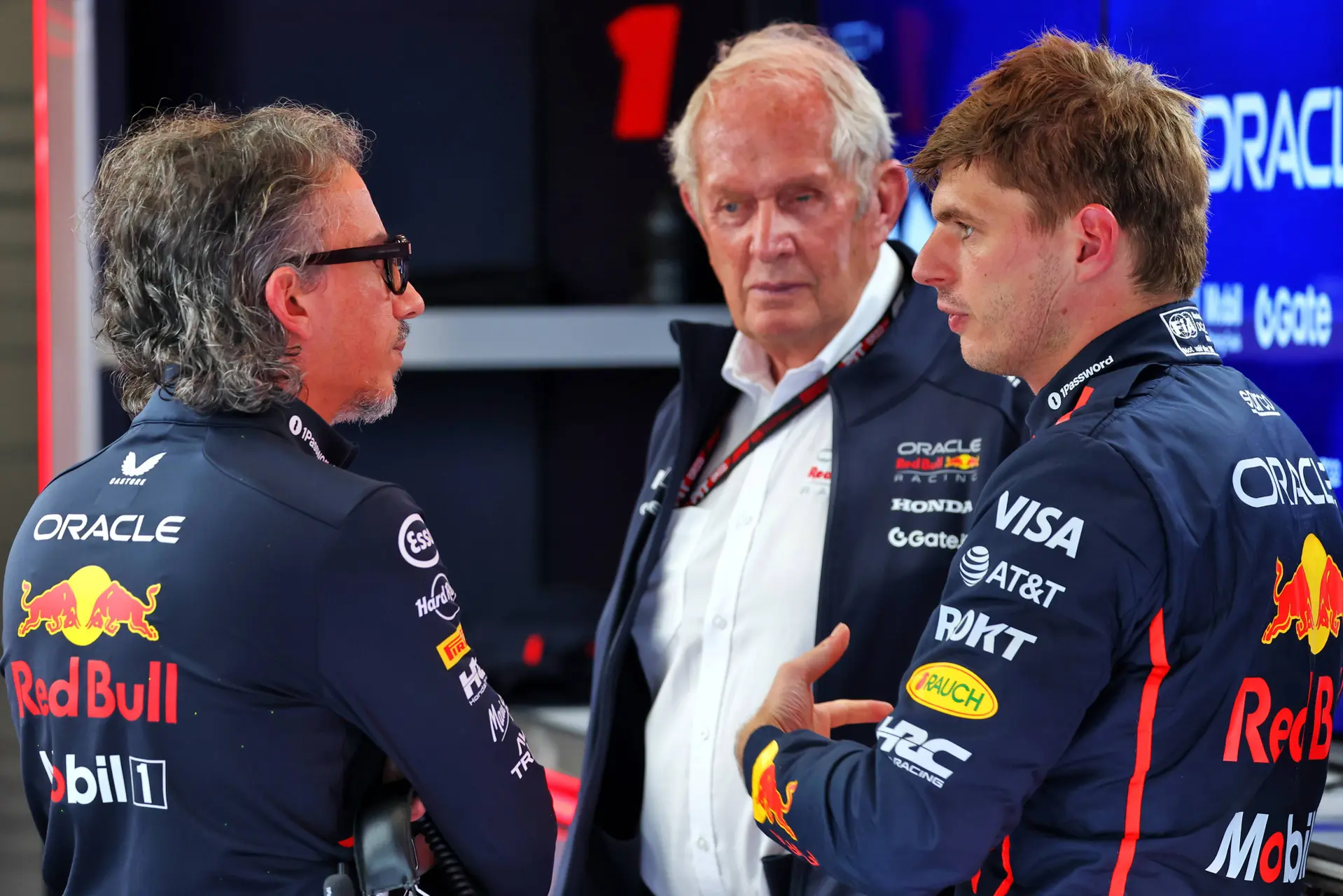 Verstappen, Mekies en Marko