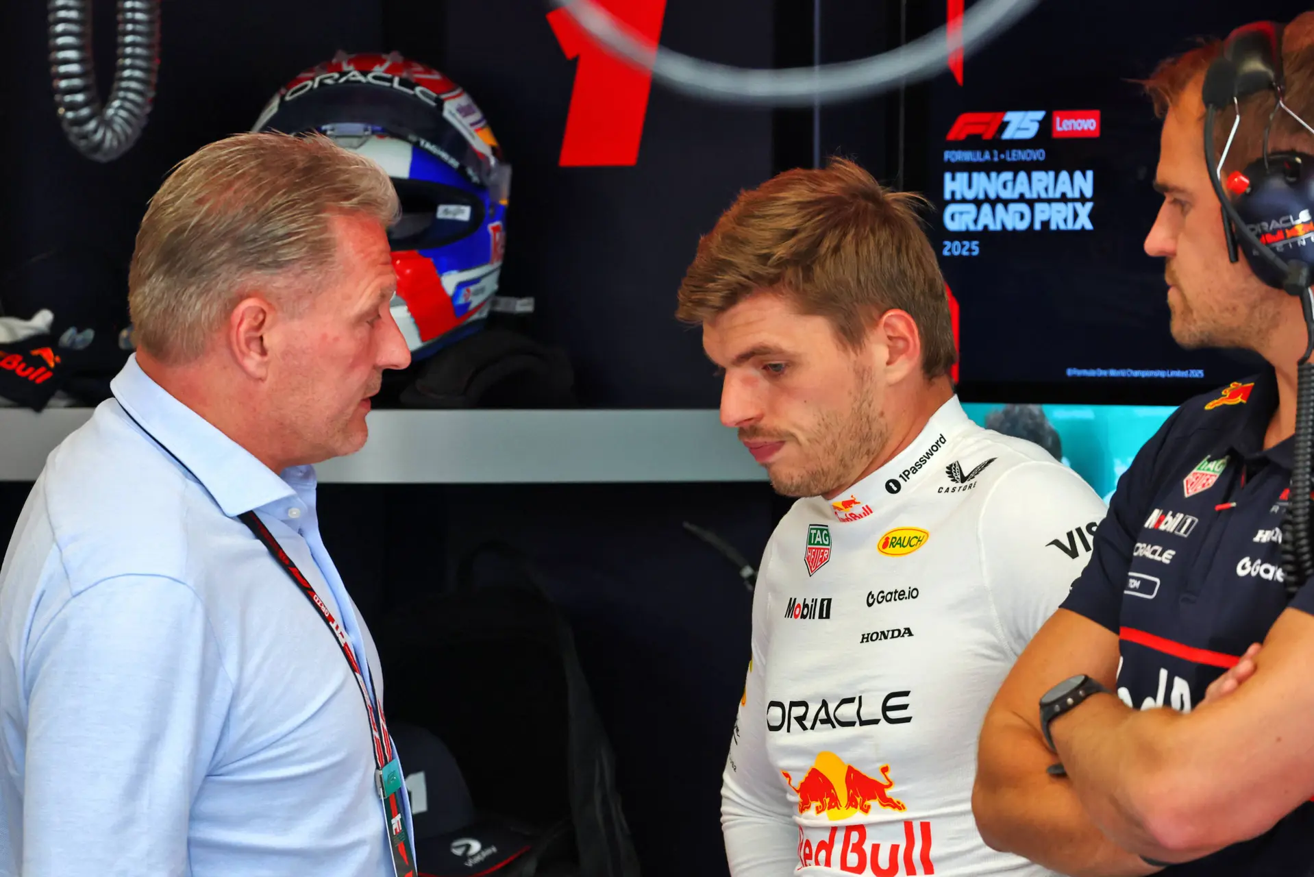 Max Verstappen en Jos Verstappen op de Hungaroring