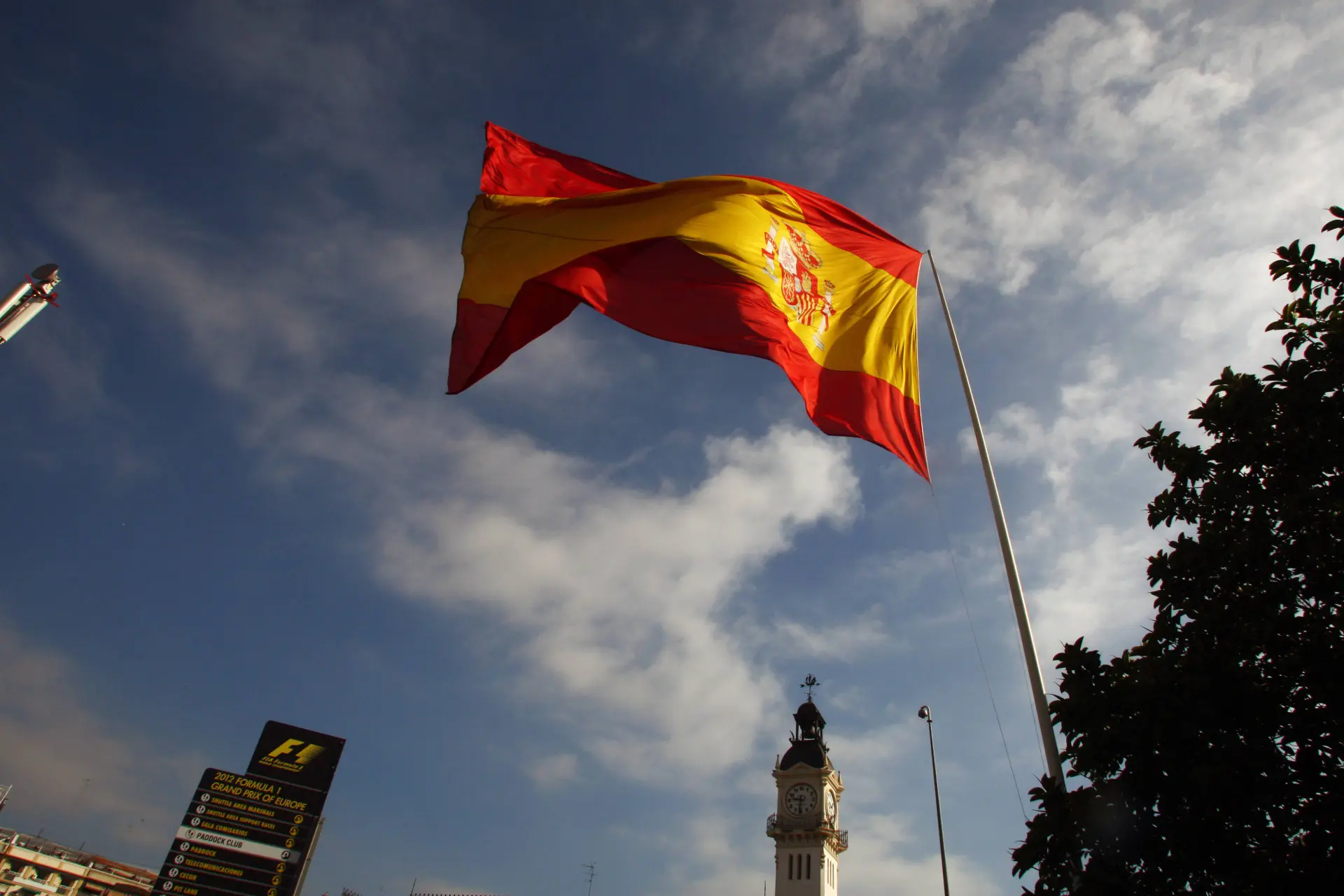 Spanish flag waves