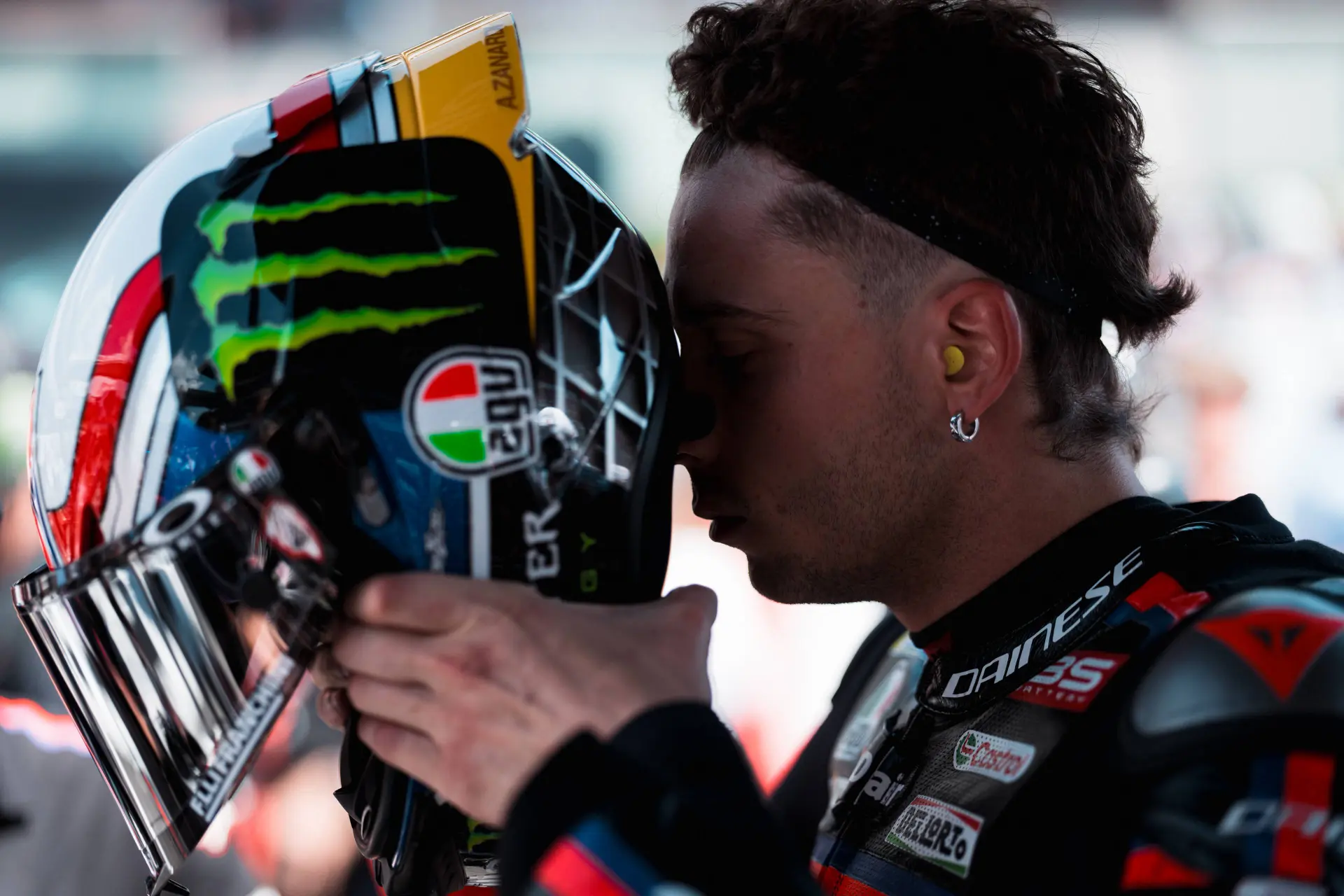 Marco Bezzecchi prepares for a race (Credit: Apex Agency)