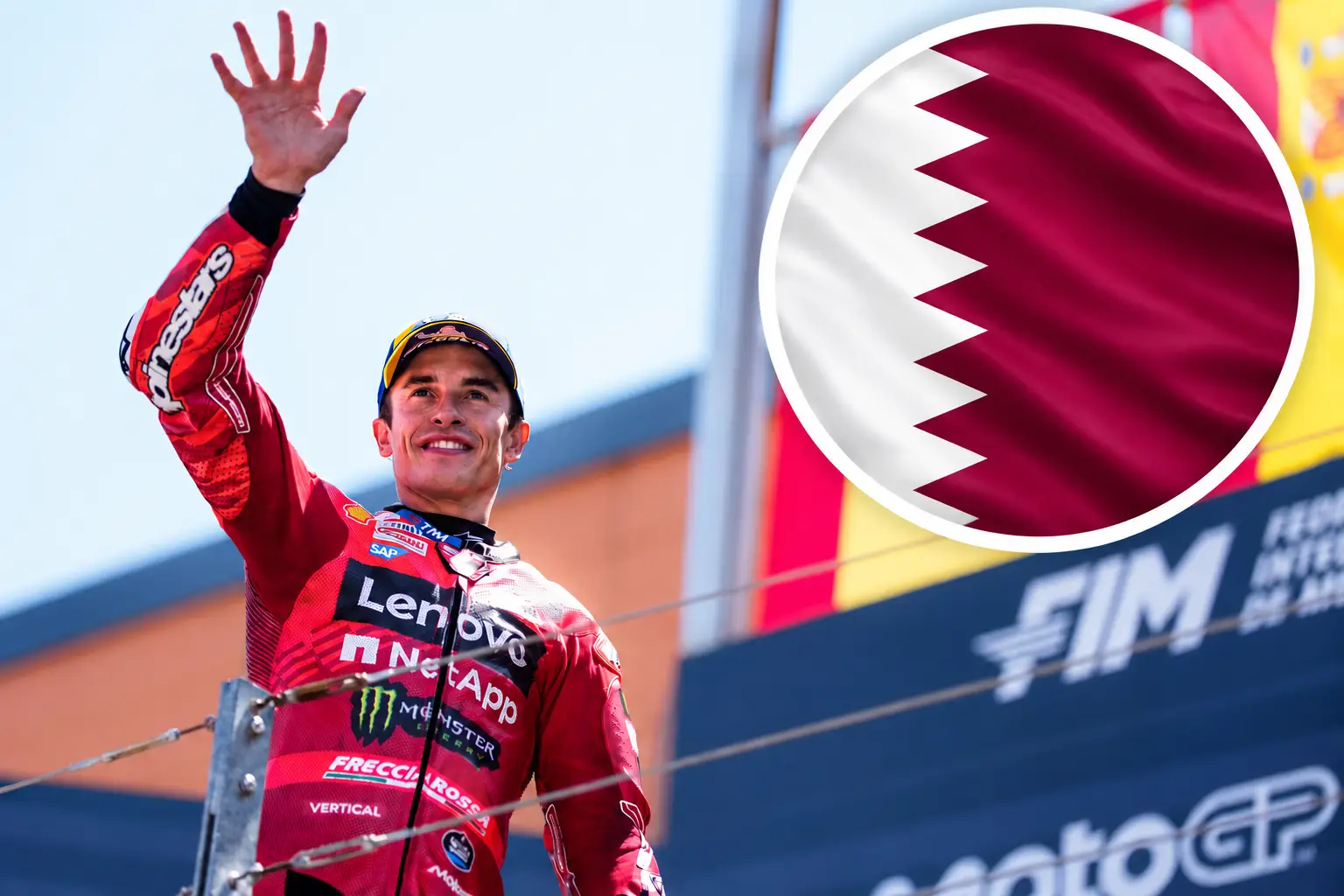 MotoGP Winner with Qatar Flag