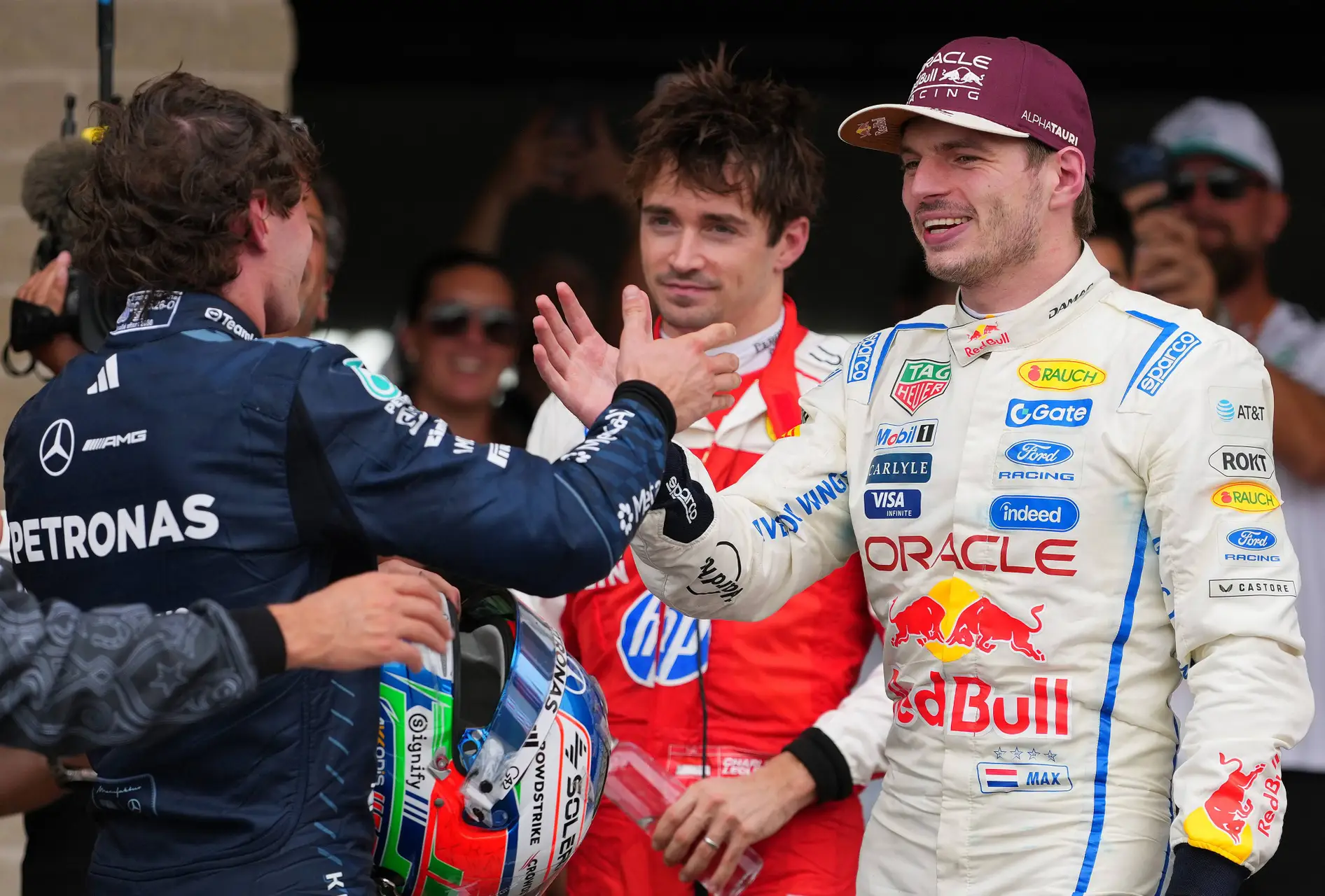 Verstappen, Leclerc, Antonelli Austin, Red Bull Contentpool