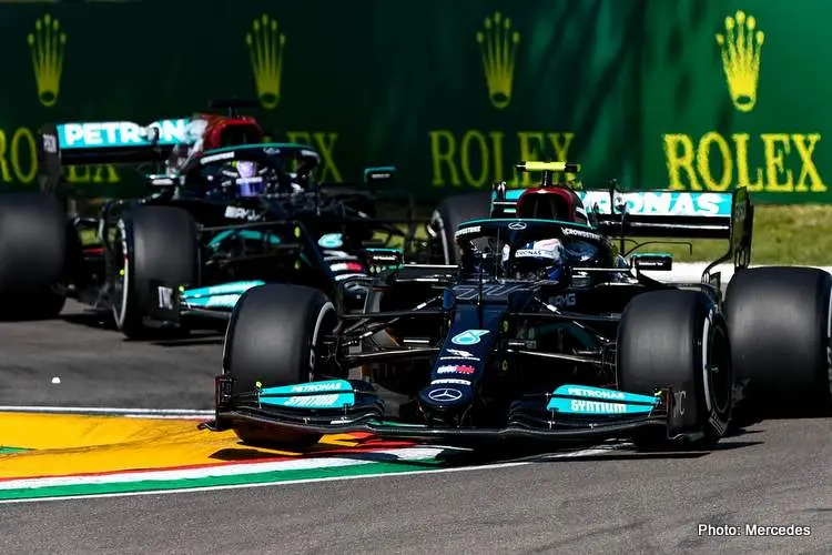 2021 imola fp1 bottas hamilton mercedes