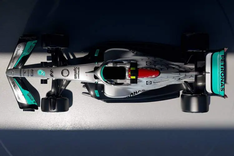 2022 mercedes f1 w13 studio photo hi res top angle photo daimler