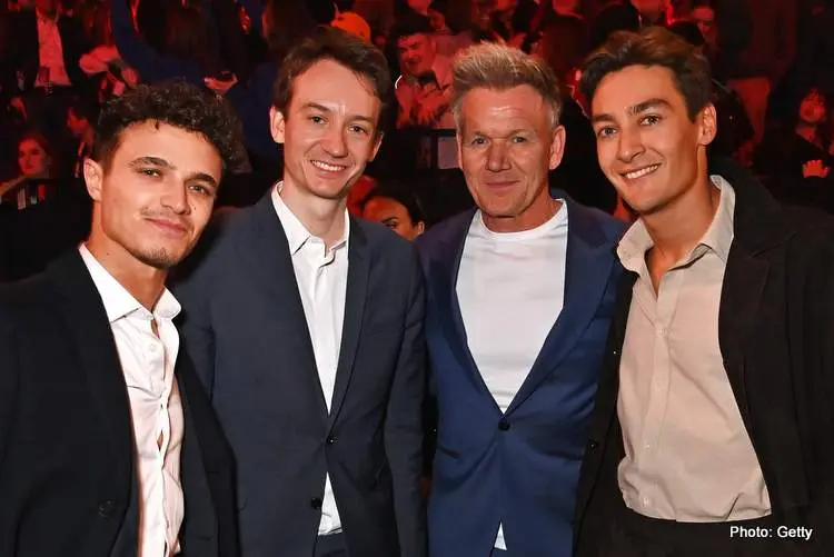 f1 75 live lando norris frederic arnault gordon ramsay george russell