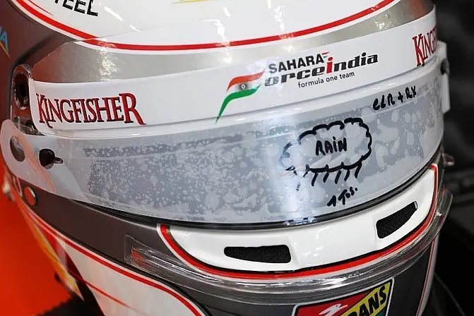 f1 jerez january testing 2014 the helmet of daniel juncadella sahara force india f1 team t