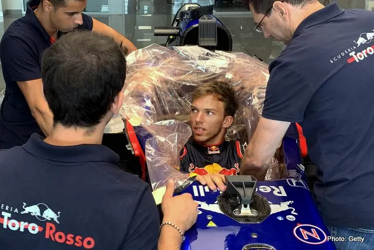 gasly seat fitting 2019 toro rosso spa