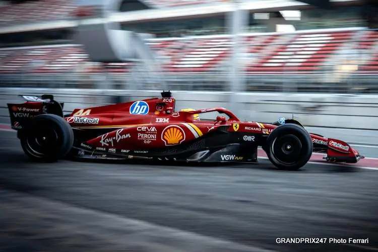 hamilton barcelona pirelli test 2025