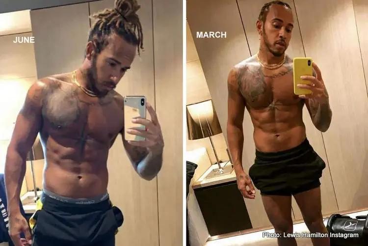 lewis hamilton fit healthy selfie