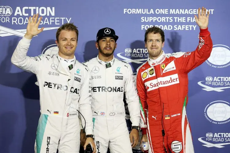 lewis hamilton of great britain and mercedes gp nico rosberg of germany and mercedes gp and sebastian vettel of germany and ferrari