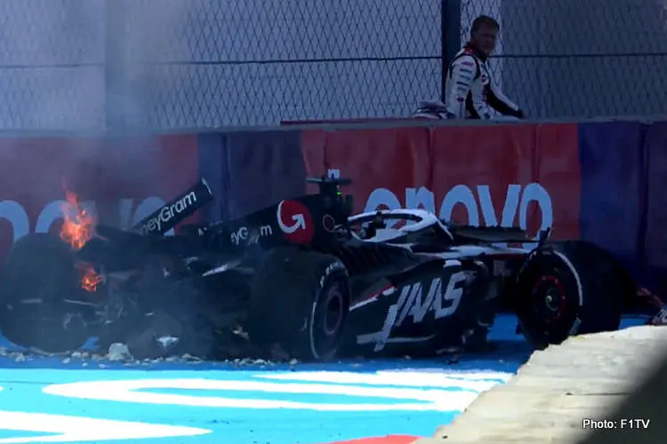 magnussen crash f1 mexico gp haas
