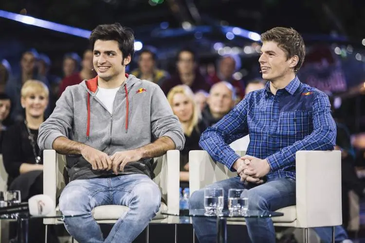 max verstappen and toro rosso team mate carlos sainz