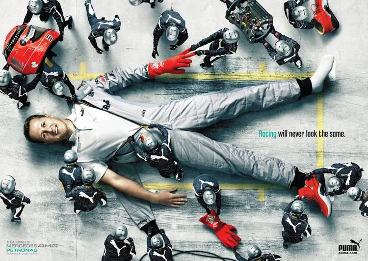 puma mercedes campaign shumacher