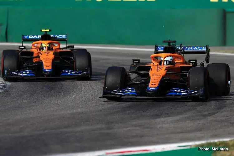 ricciardo norris mclaren winner monza 2021 italian grand prix