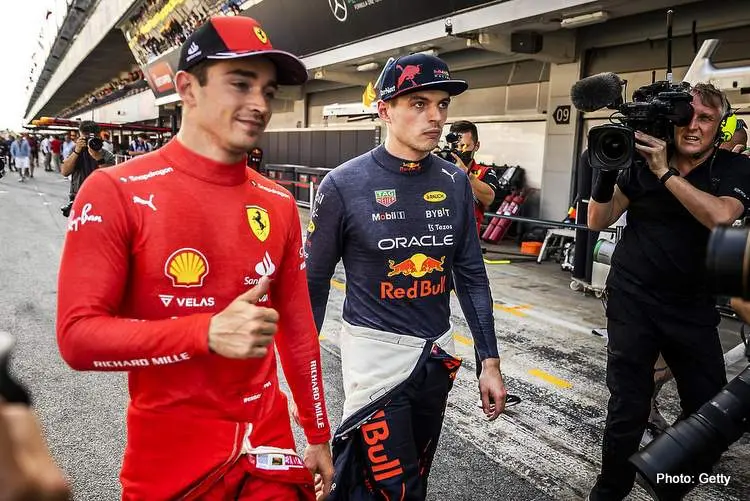 verstappen leclerc spain qualifying