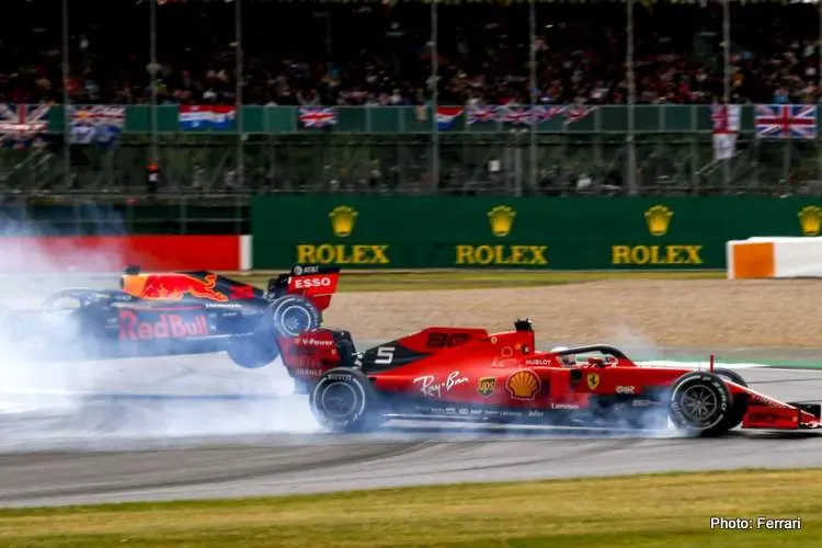 vettel verstappen crash accident silverstone 2019