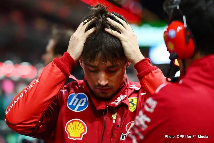 leclerc ferrari f1 las vegas 2025 frustrated