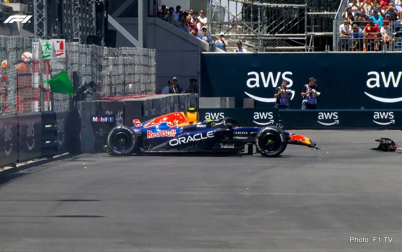 hadjar monaco crash photo f1