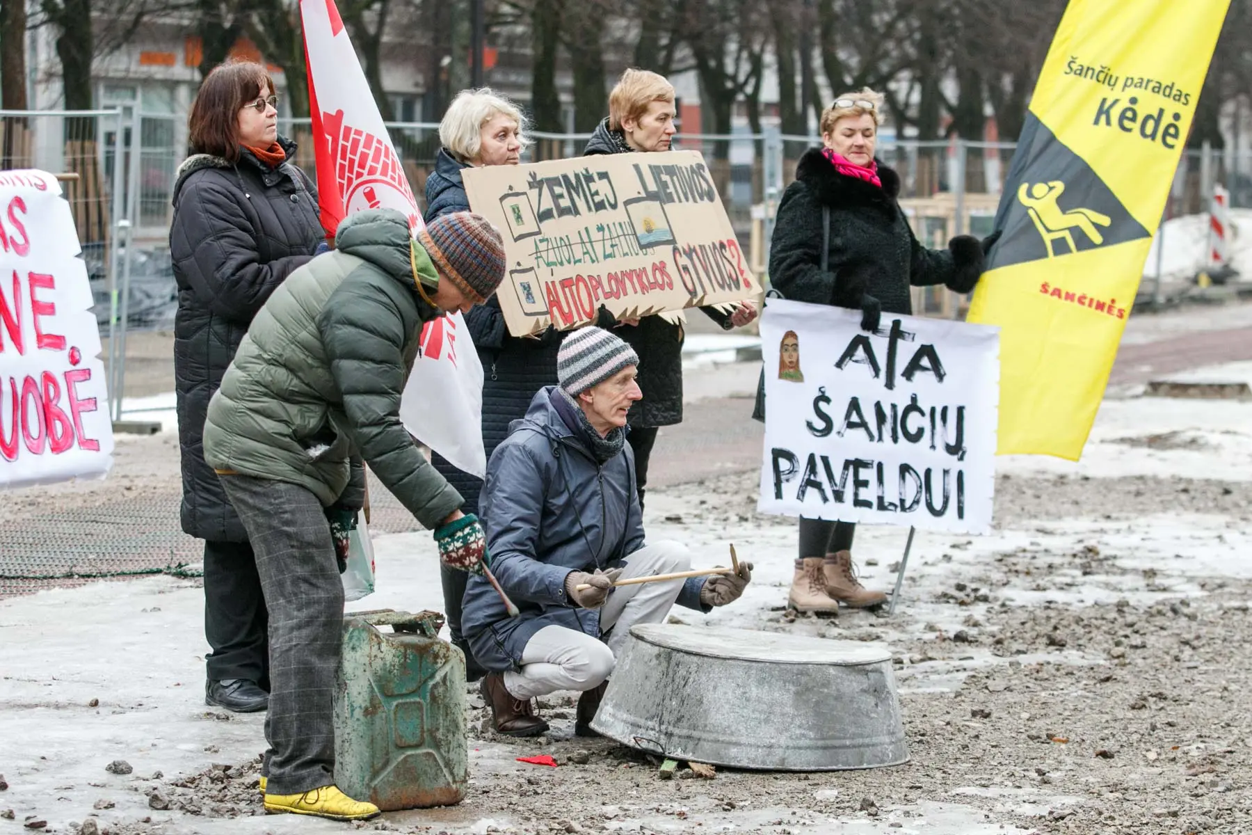 Protestas prie Kauno miesto savivaldybės