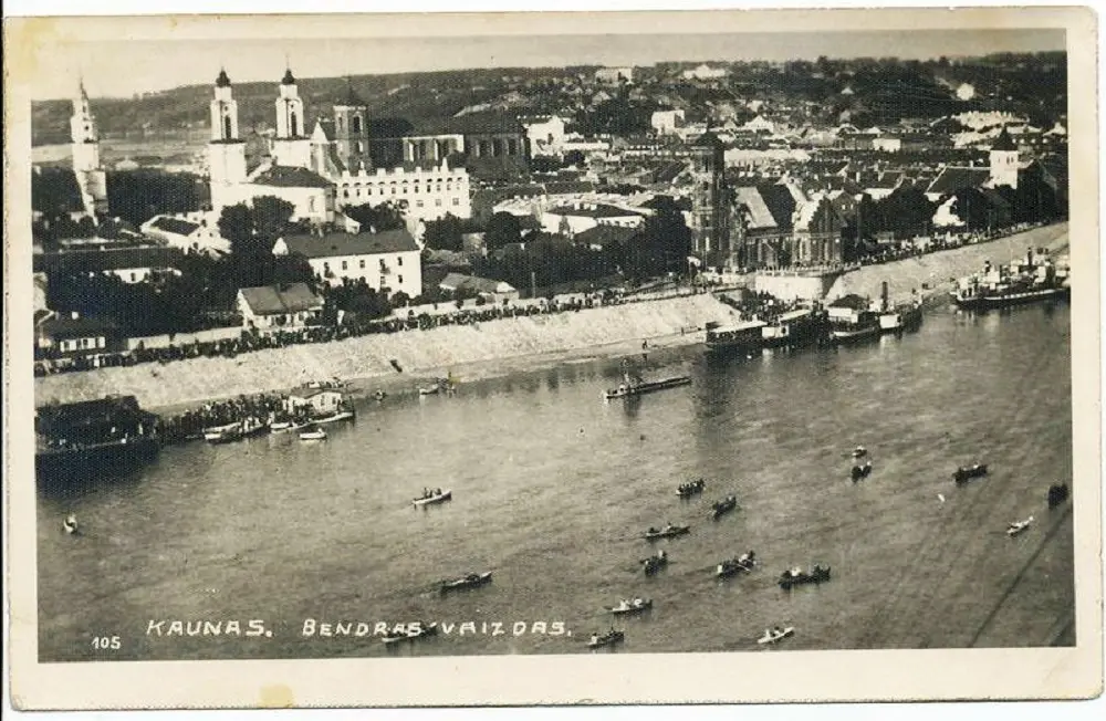 Kauno panorama nuo Aleksoto kalno 1938 m.
