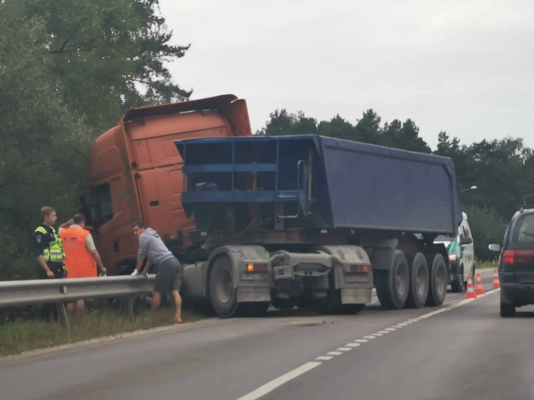 Vilkikas, nuvažiavęs nuo kelio