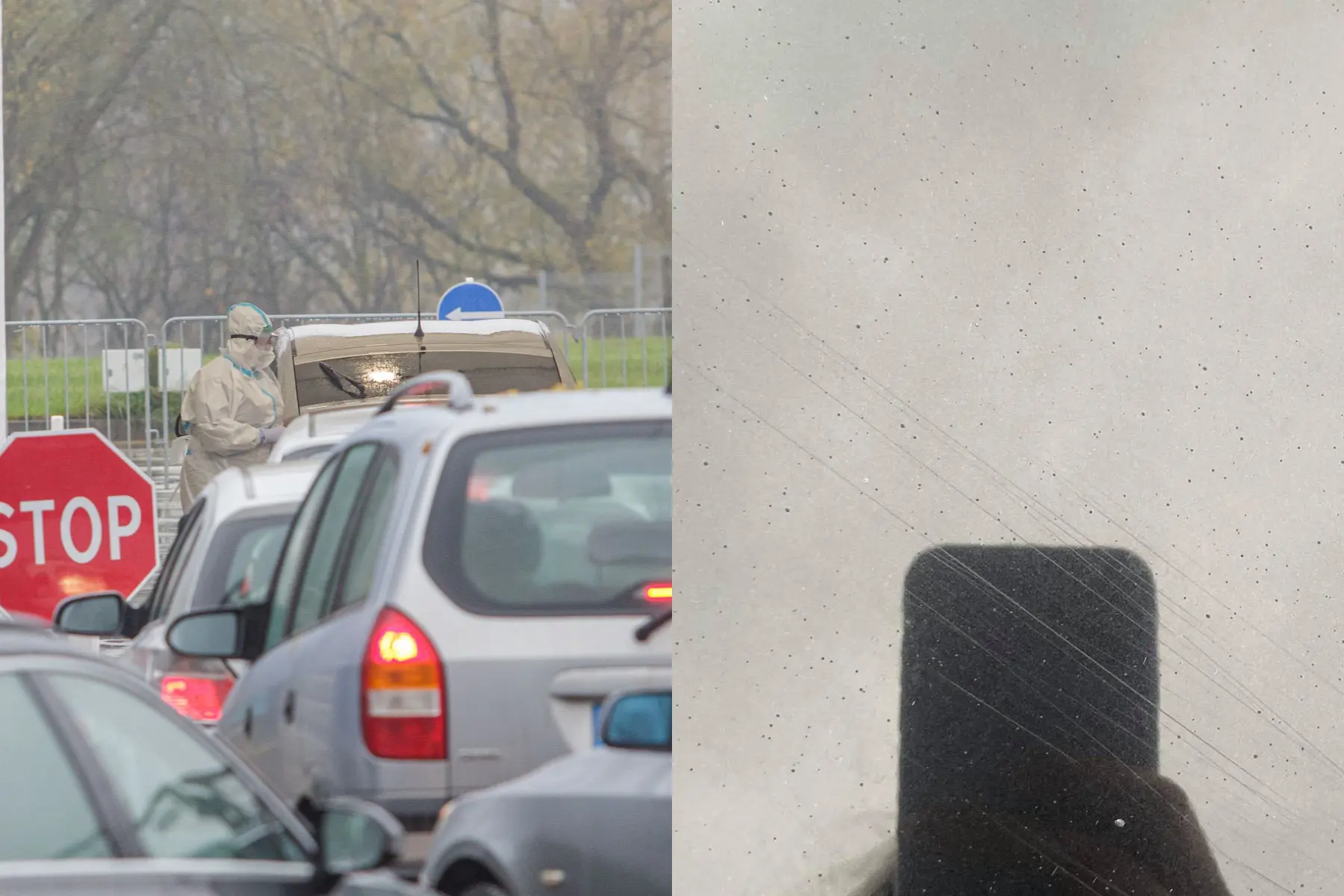 Mobiliame patikros punkte subraižytas automobilis