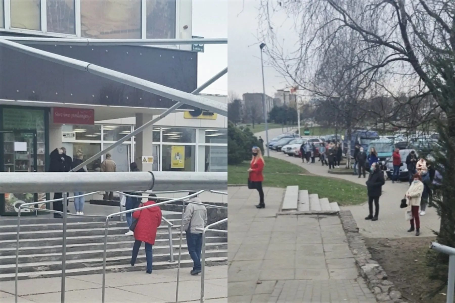 Eilė prie pašto P. Lukšio gatvėje