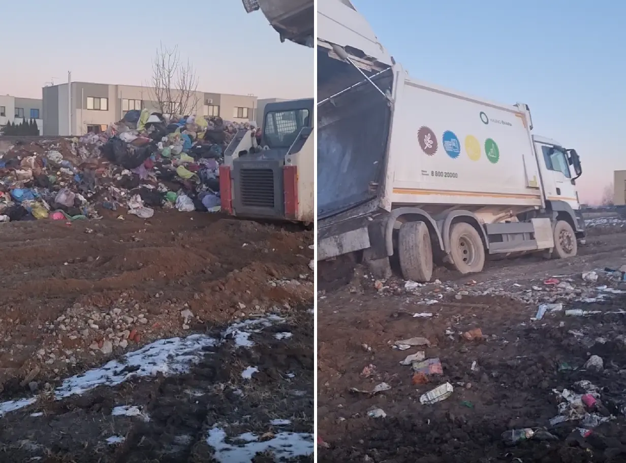 Įklimpęs „Kauno švaros“ sunkvežimis