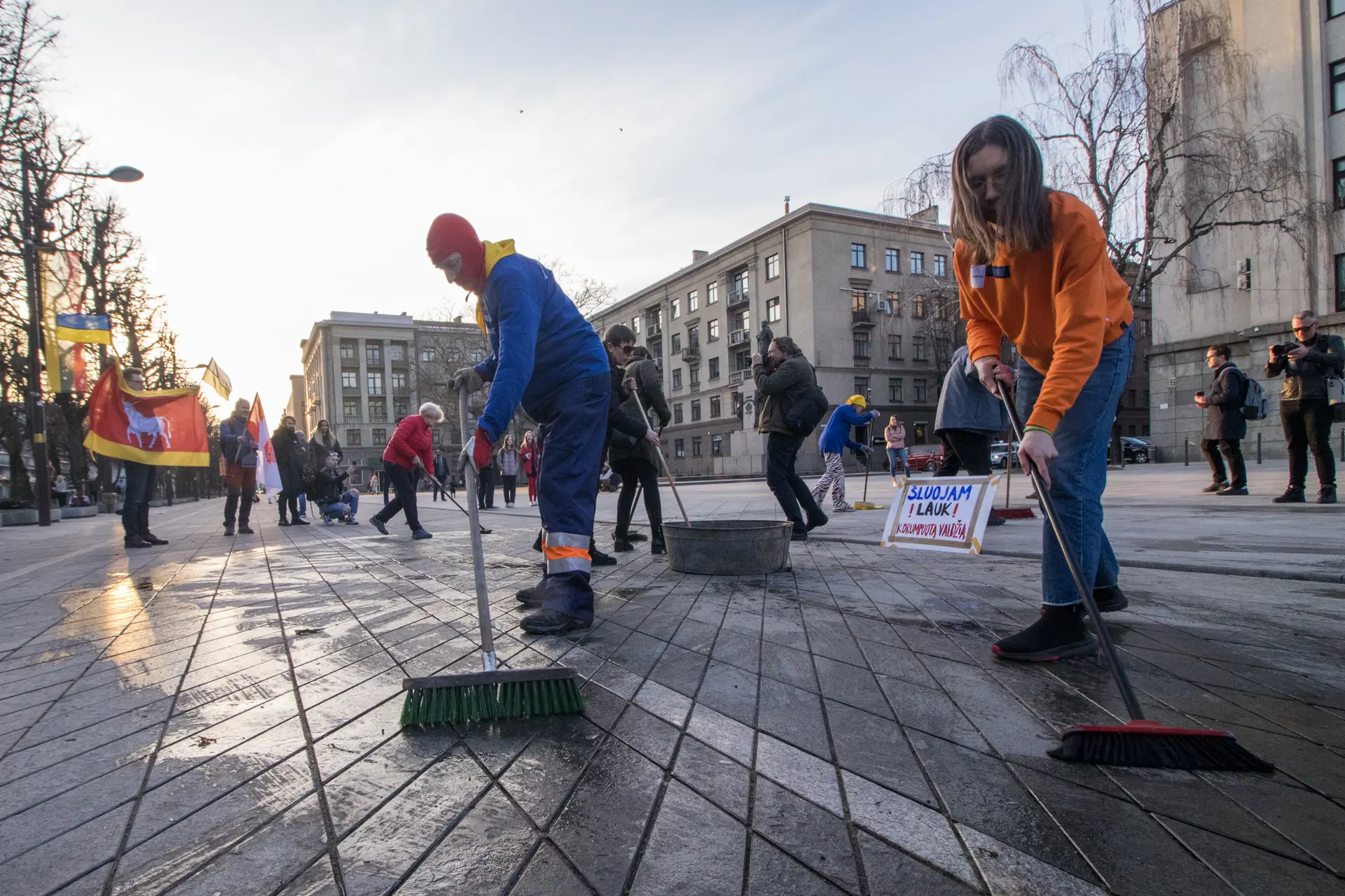 Protestas prieš Kauno valdžią prie savivaldybės