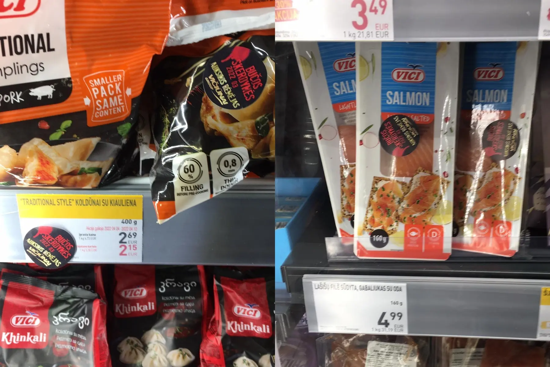 Bučos žudynių lipdukai ant „Viči“ produkcijos