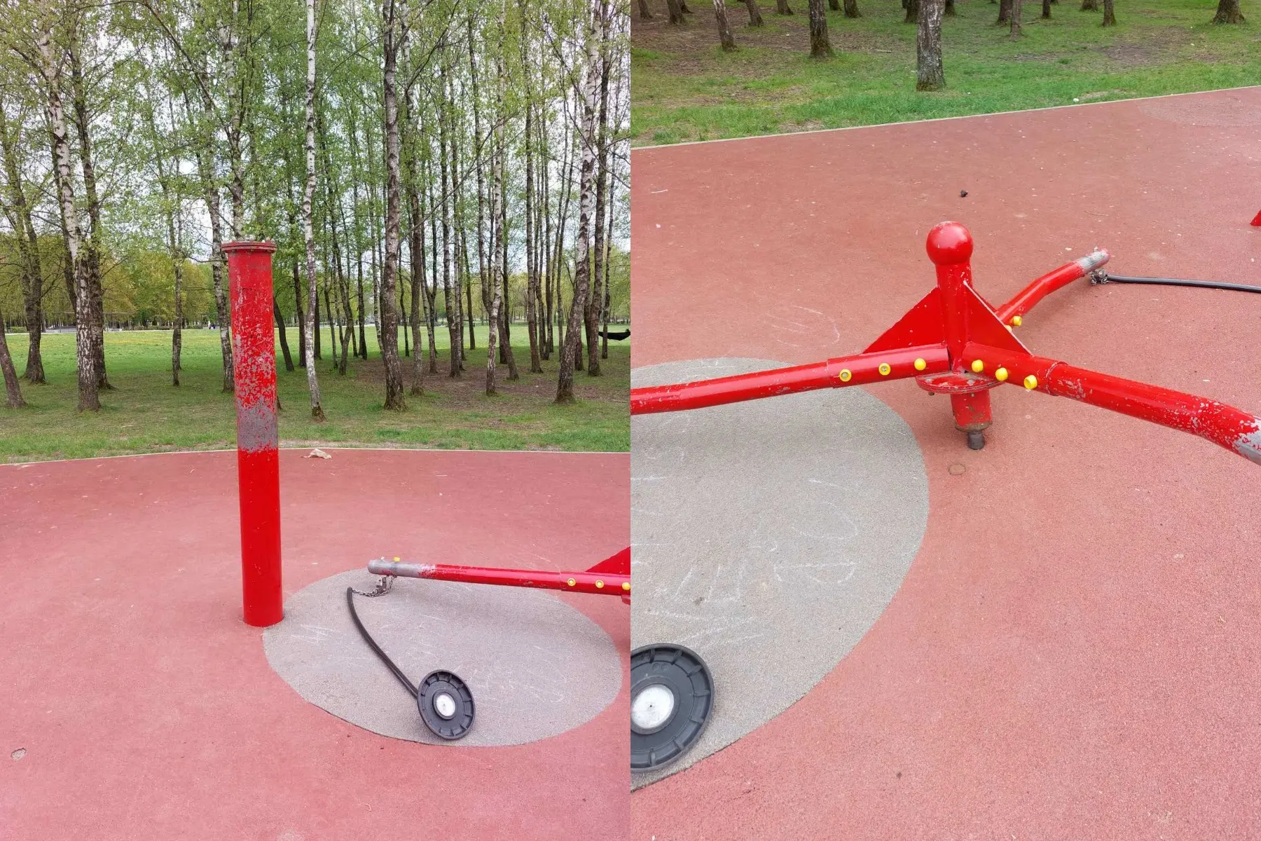 Sulūžusios supynės Draugystės parke