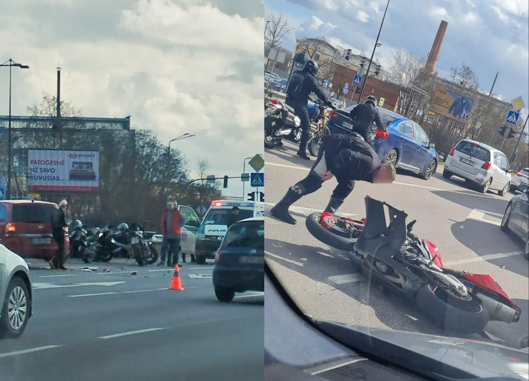 Motociklo avarija Karaliaus Mindaugo prospekte